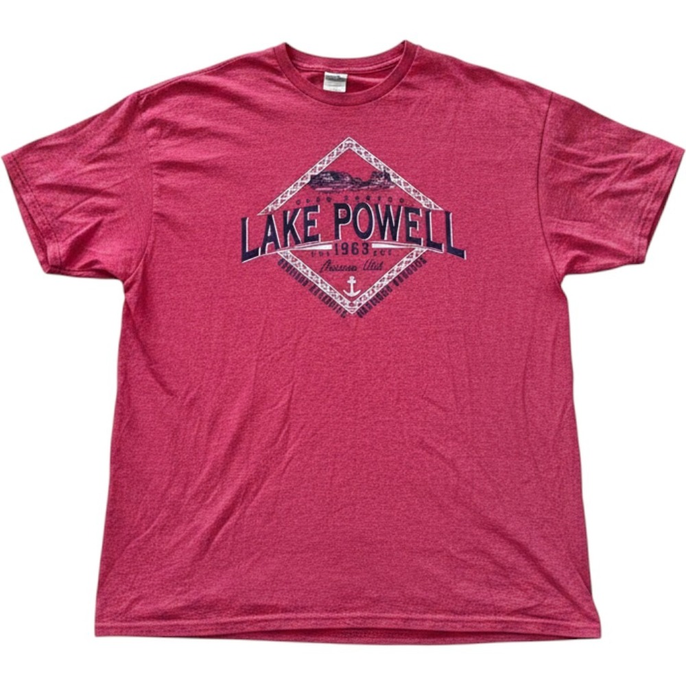 Delta Lake Powell Glen Canyon Graphic Tee Heather Red Cotton Blend XL Outdoor